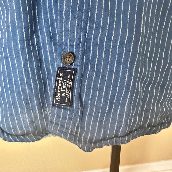 Abercrombie & Fitch Blue Striped Button-Up Shirt - Picture 5 of 5